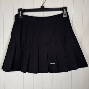 Vintage HEAD Sportswear Black Pleated Mini Skort Sporty Golf Tennis Prep size XS